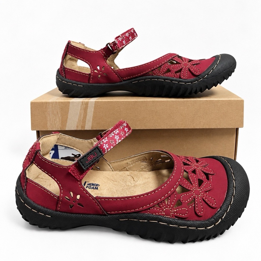 JBU by Jambu Women's Bellerose, red and black, size 7,New In Box[L]